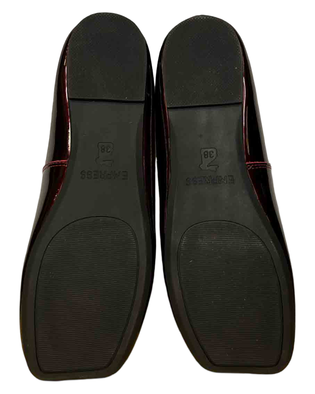 Size 38 | Empress Patent Wine Square Toe Flats