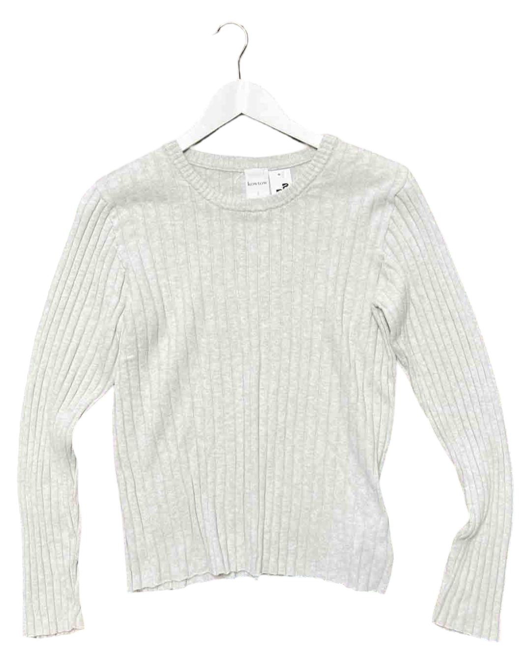 Size L | Kowtow Oatmeal Organic Cotton Ribbed Knit Top