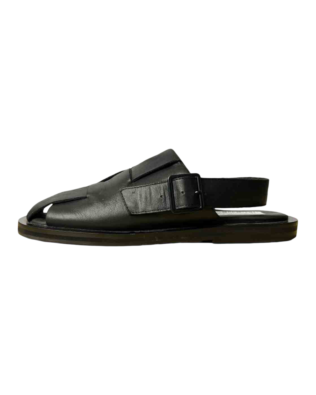 Size 38 | Alpha60 Black Leather Woven Sandal