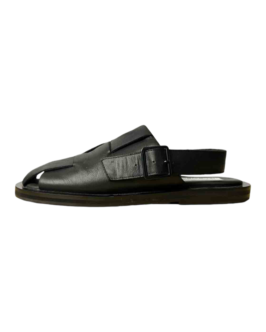Size 38 | Alpha60 Black Leather Woven Sandal