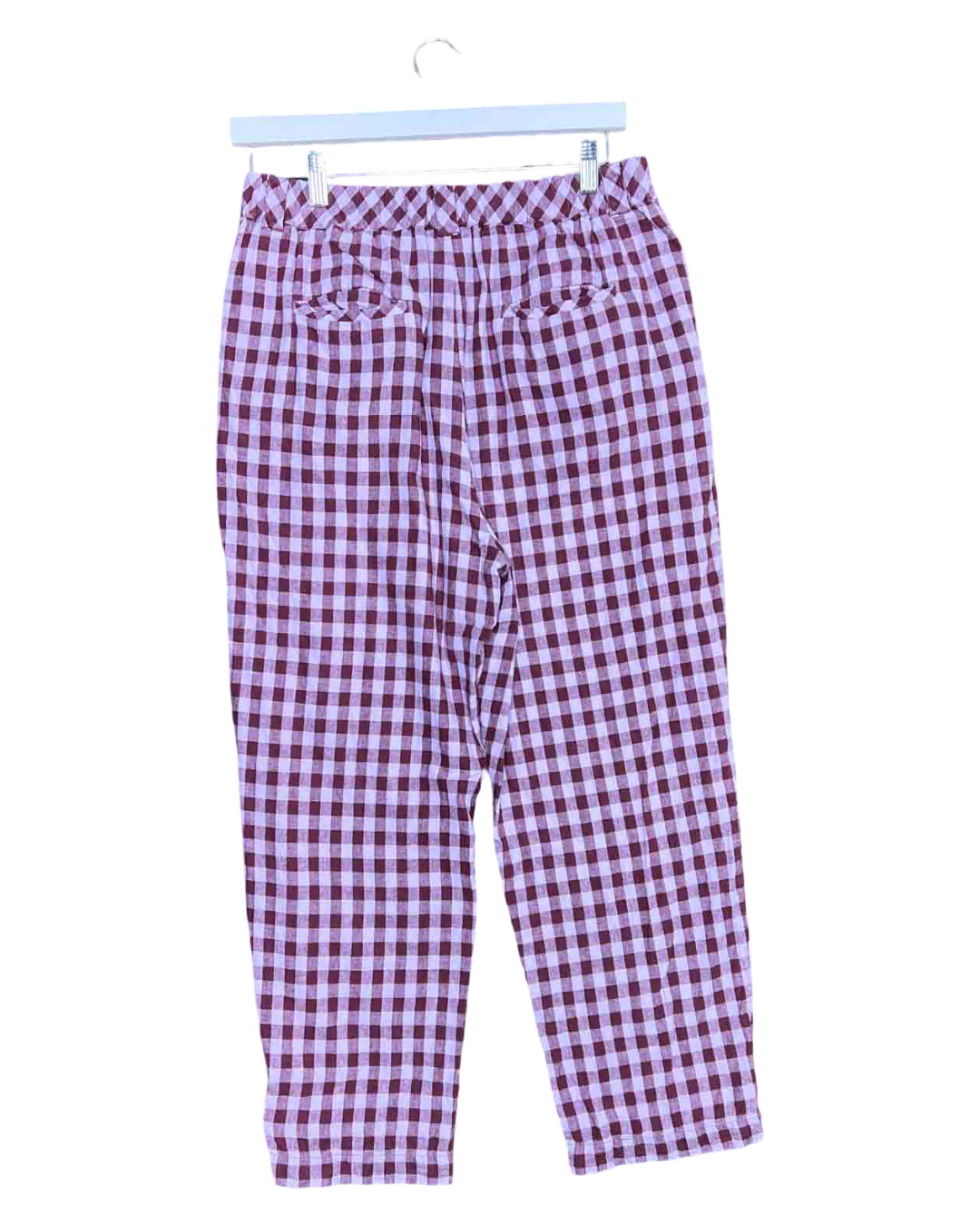 Size 14 | Gorman Purple/Maroon Cotton & Linen Gingham Pants