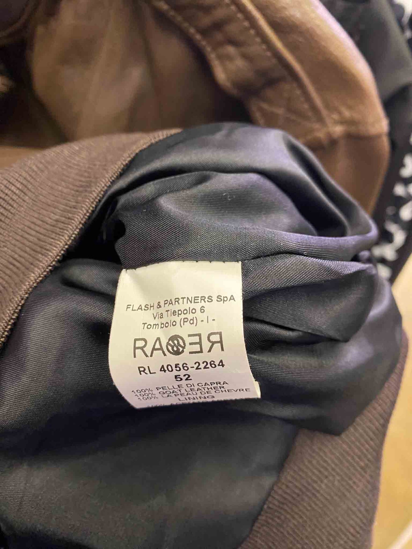 Size L | Raer Brown Leather Bomber Jacket