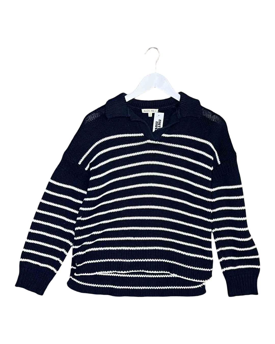 Size S | Alex Mill Bond St. Striped Polo Sweater