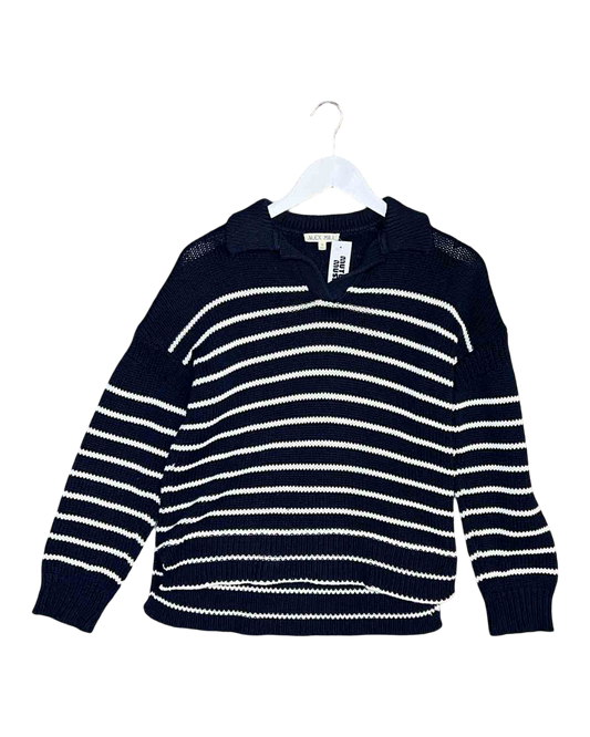 Size S | Alex Mill Bond St. Striped Polo Sweater