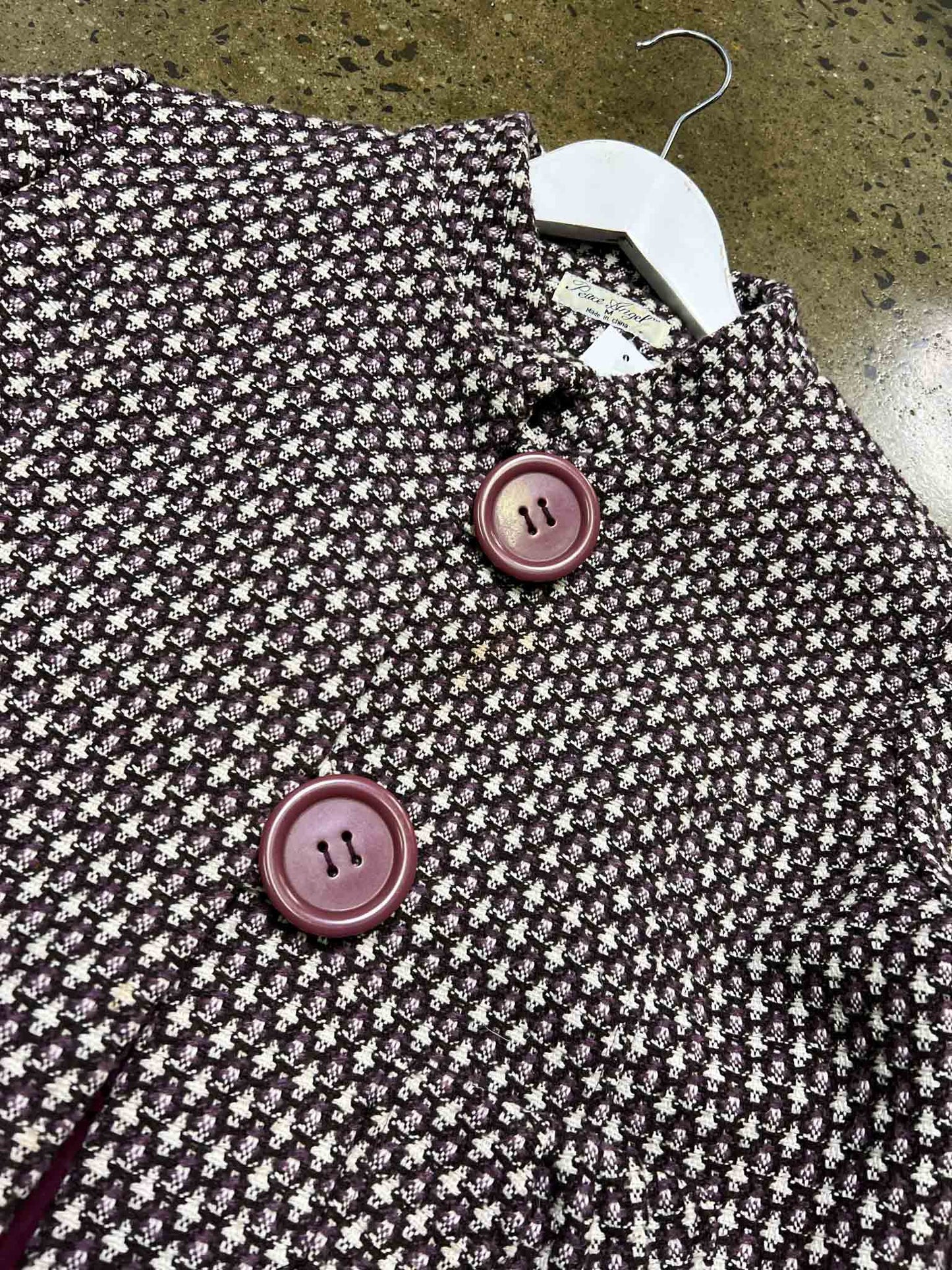 Size M | Peace Angel Cropped Tweed Wool Jacket