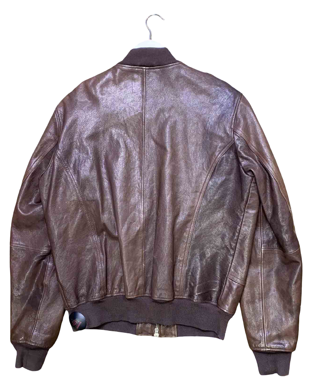 Size L | Raer Brown Leather Bomber Jacket