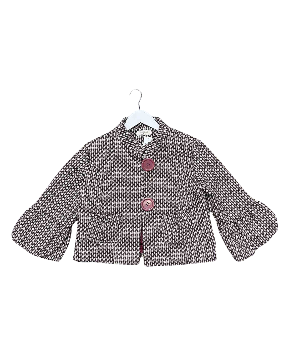 Size M | Peace Angel Cropped Tweed Wool Jacket