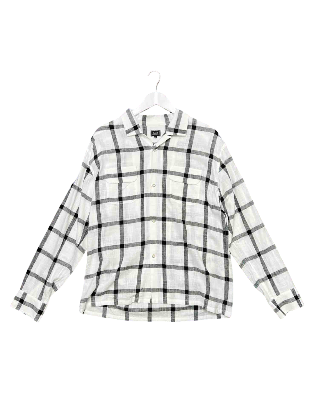 Size L | RATS White Windowpane Check Shirt NWT