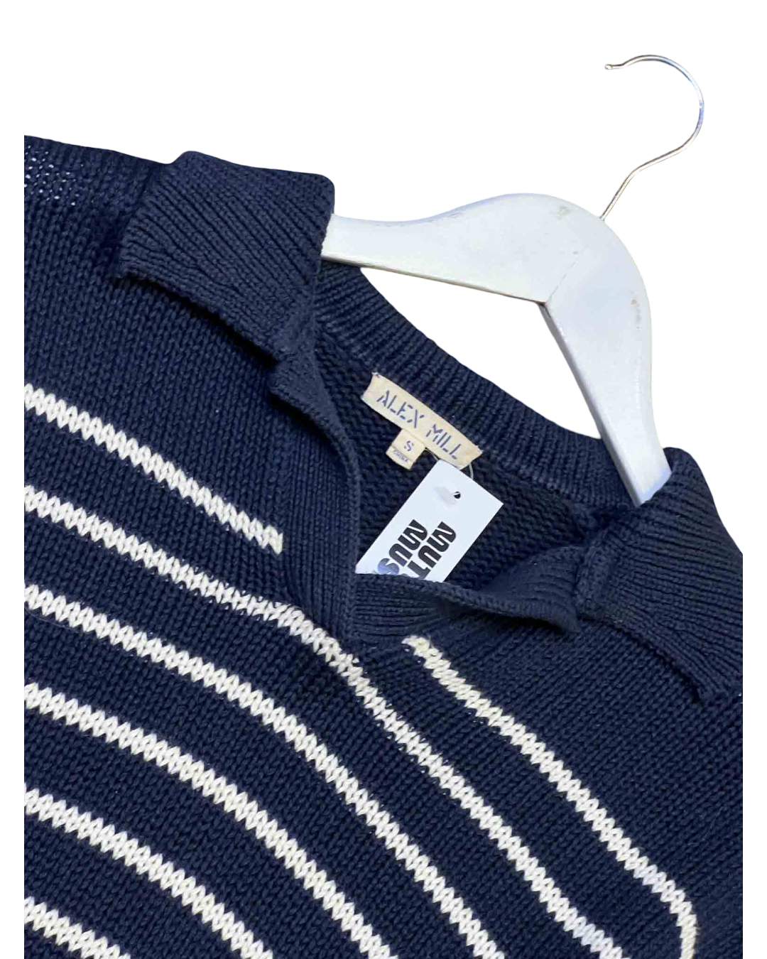 Size S | Alex Mill Bond St. Striped Polo Sweater
