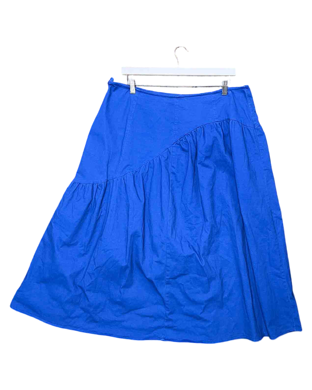 Size 20 | Lisa Says Gah Blue Cotton Asymmetric Midi Skirt