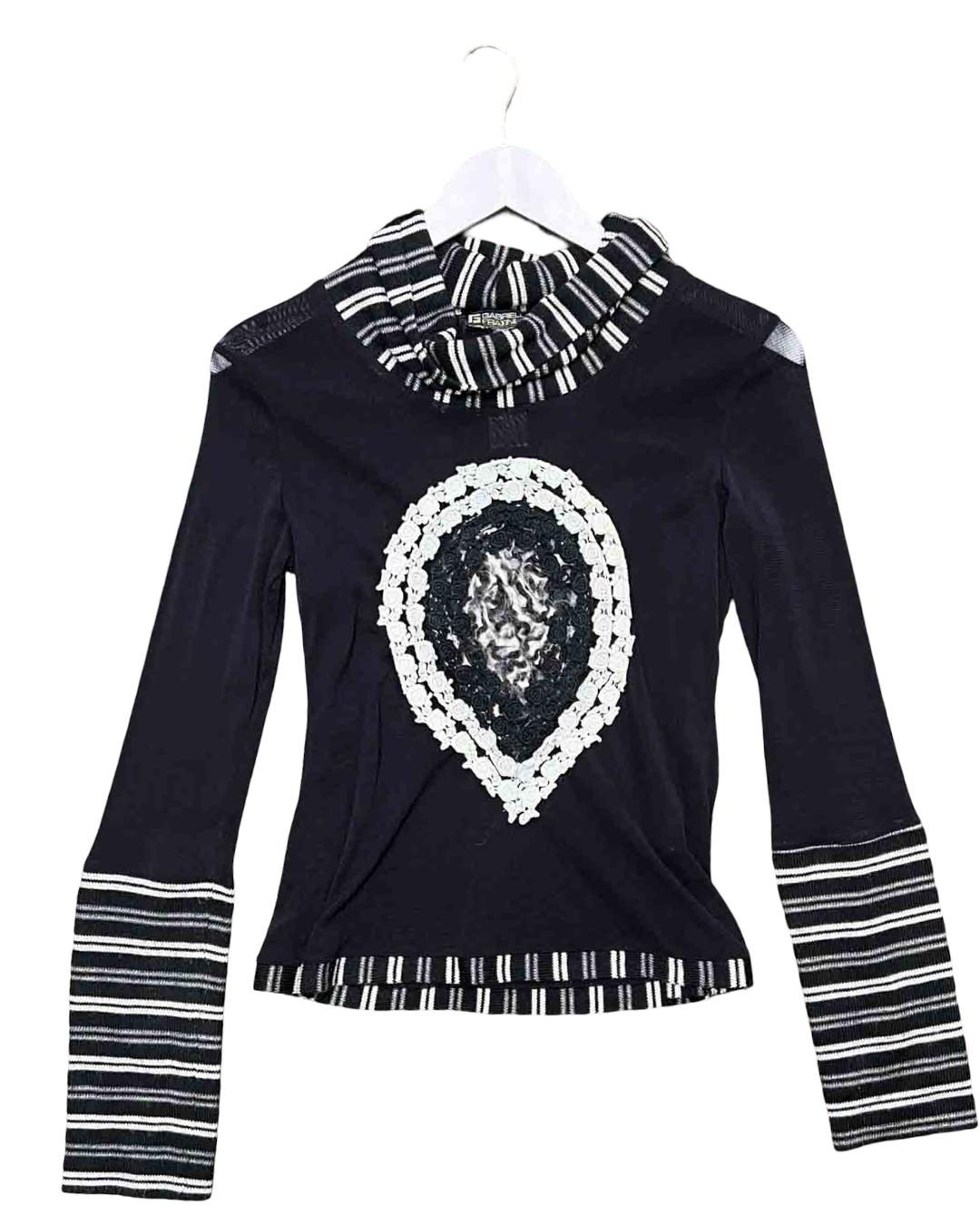 Size 8 | Gabriella Fratini Black Mesh Top