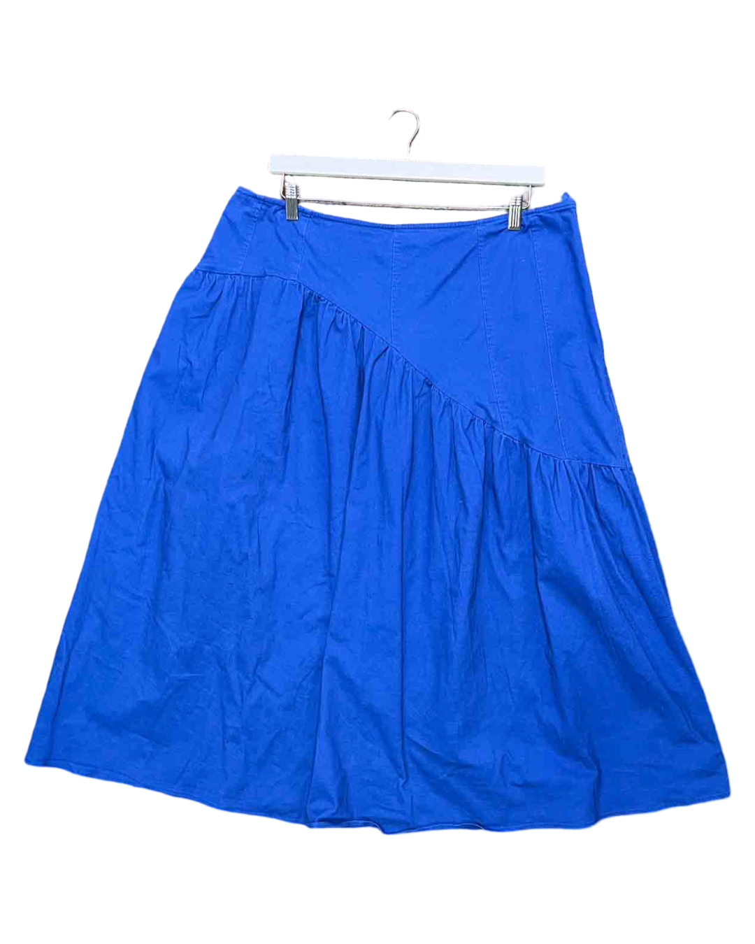 Size 20 | Lisa Says Gah Blue Cotton Asymmetric Midi Skirt