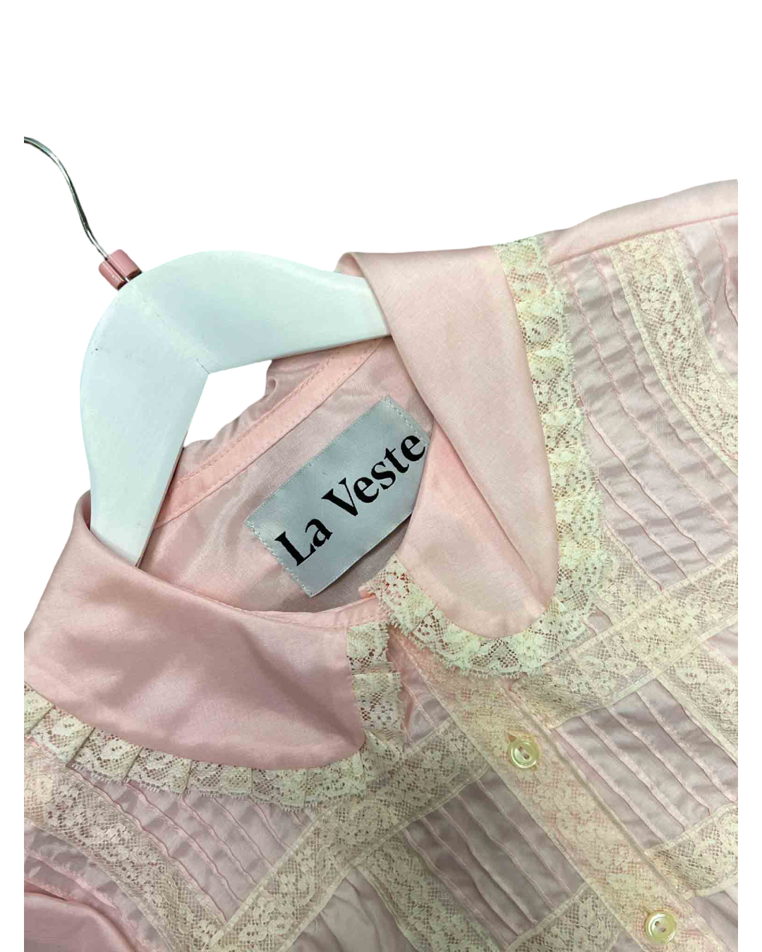 Size S | La Veste Pink Lace Detail Shirt