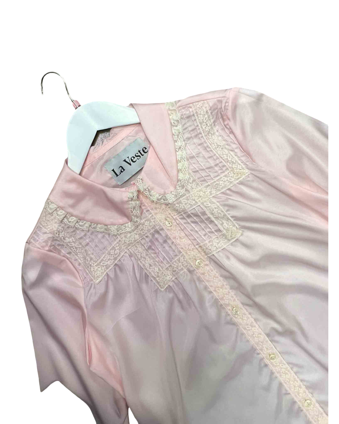 Size S | La Veste Pink Lace Detail Shirt