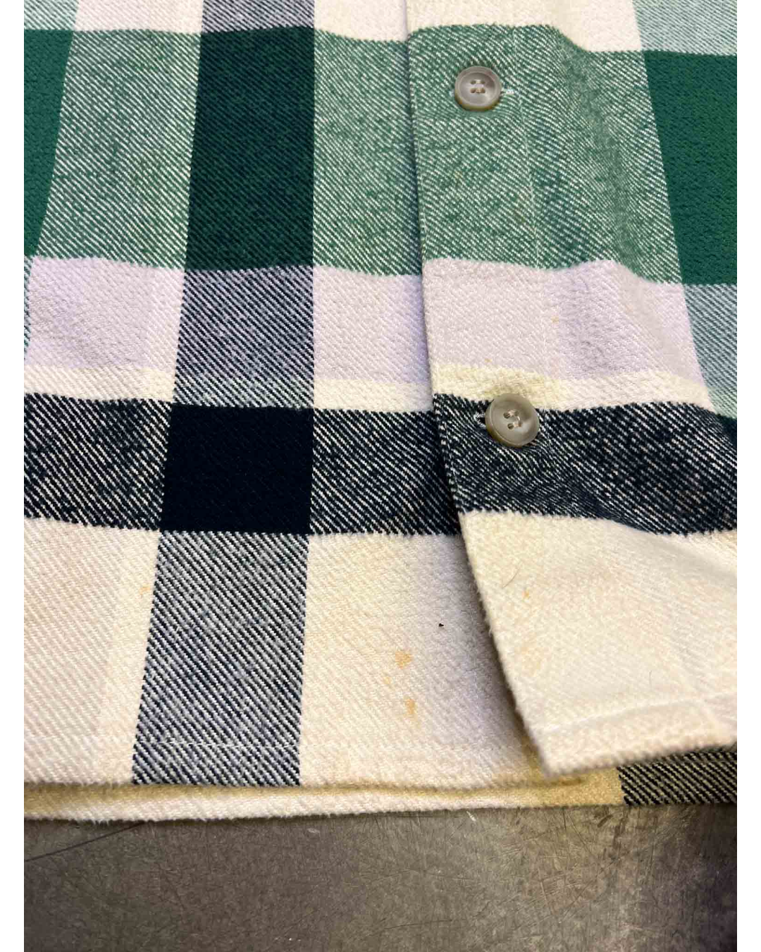 Size M | COS Green Cotton Plaid Shirt