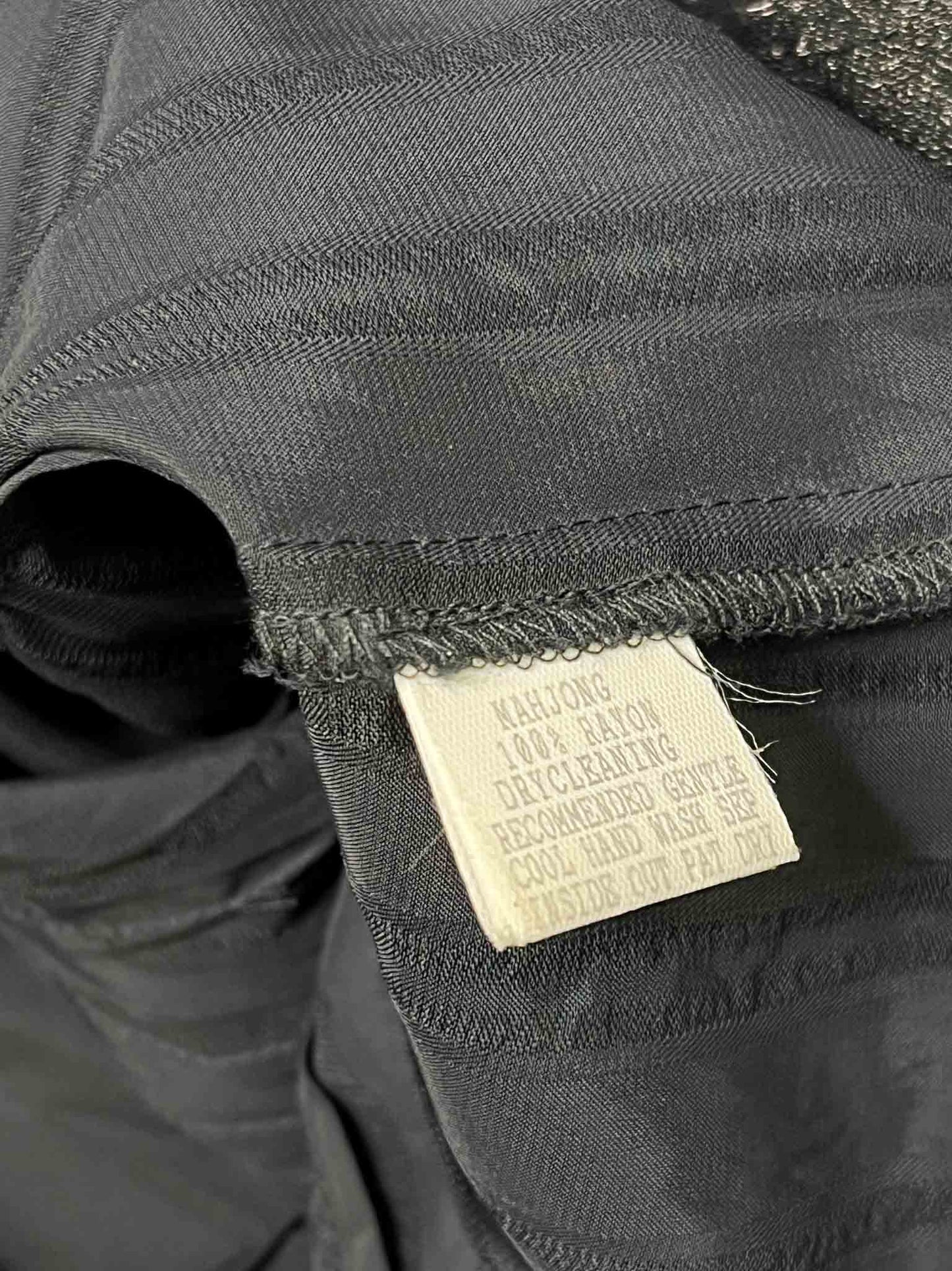 Size 16 | Trelise Cooper Black Asymmetric Pinstripe Ruffle Shirt
