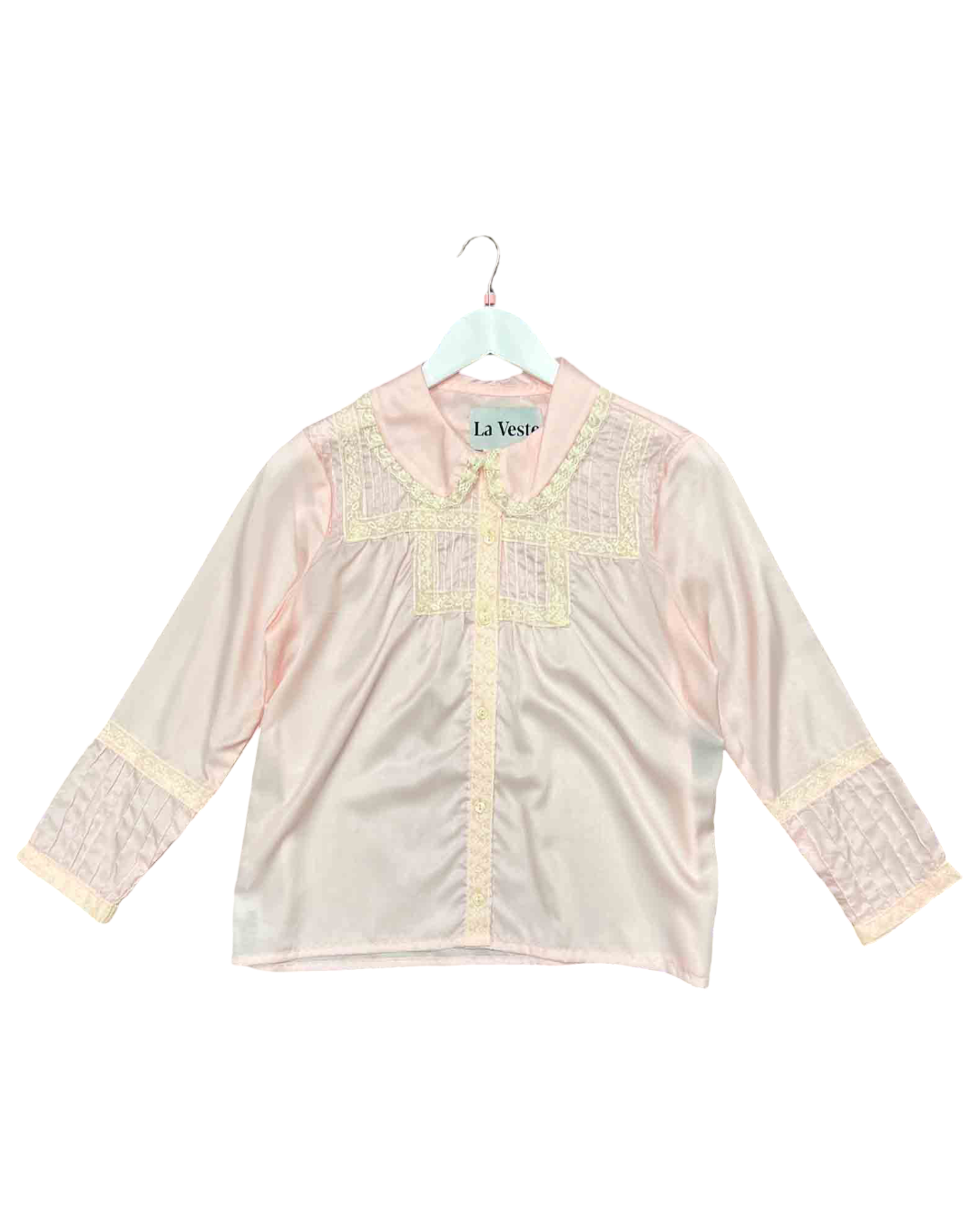 Size S | La Veste Pink Lace Detail Shirt