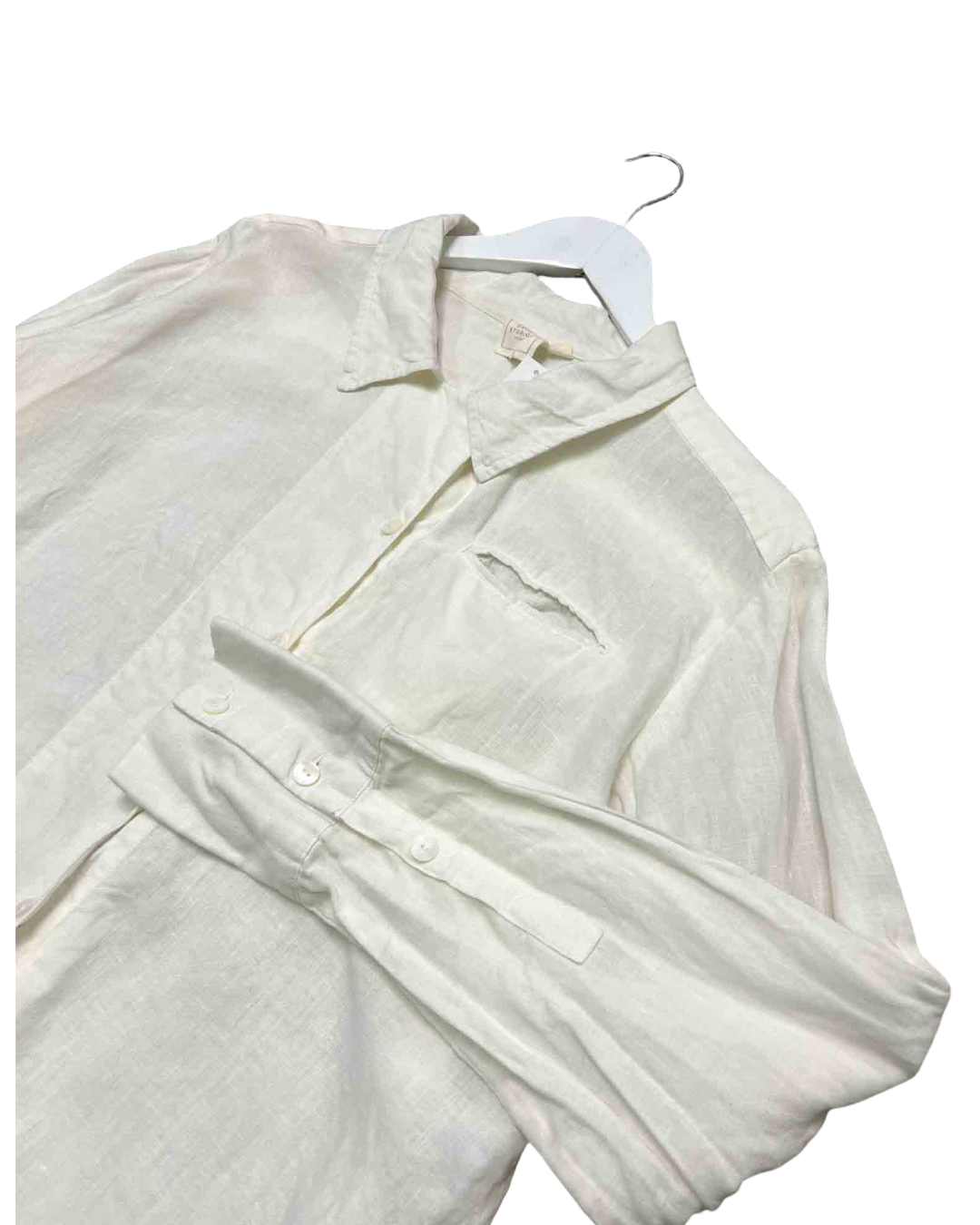 Size S/M |  Deiji Studios White Linen Shirt