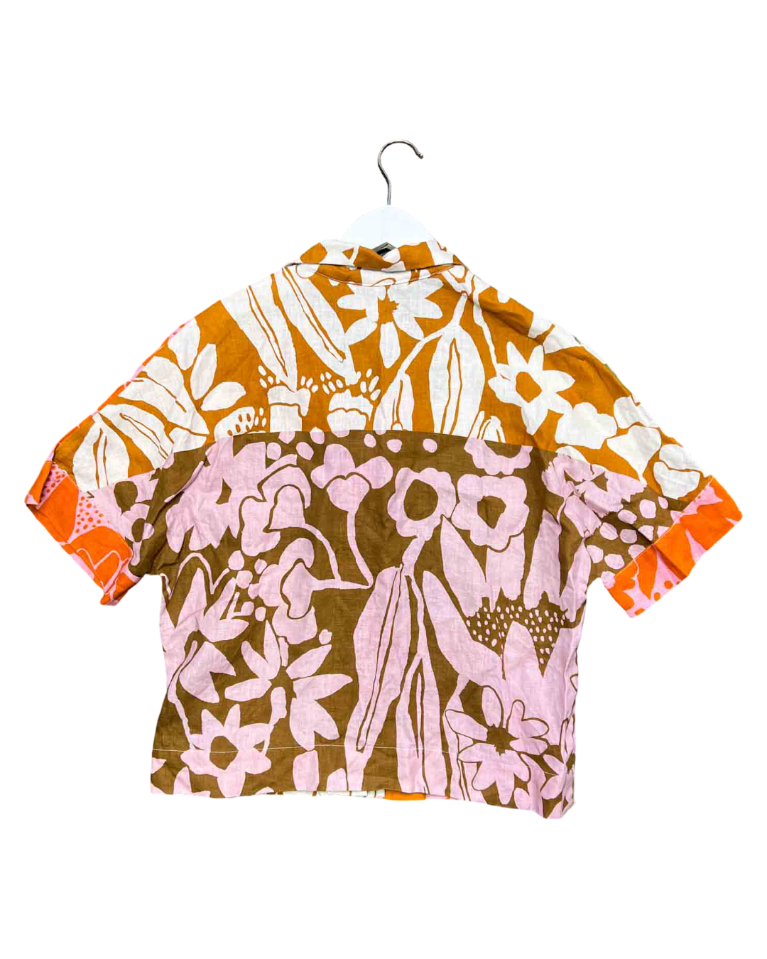 Size S | Variety Hour Floral Linen Cropped Shirt