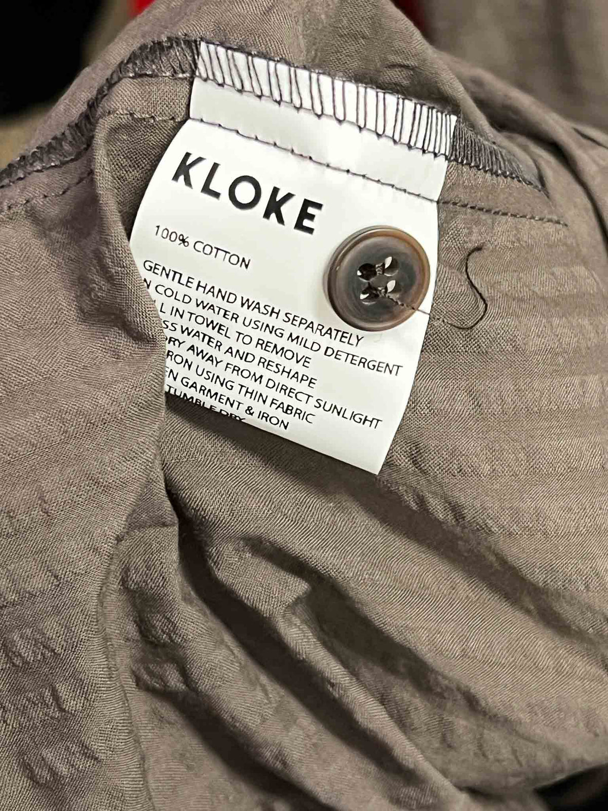 Size L | Kloke Brown Seersucker Dress With Tags