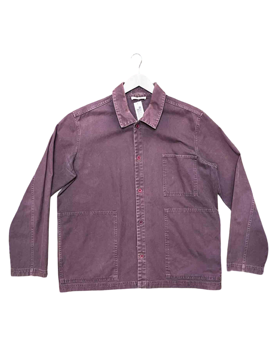 Size L | Jac + Jack Brown Cotton Canvas Boxy Shirt