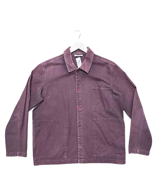 Size L | Jac + Jack Brown Cotton Canvas Boxy Shirt