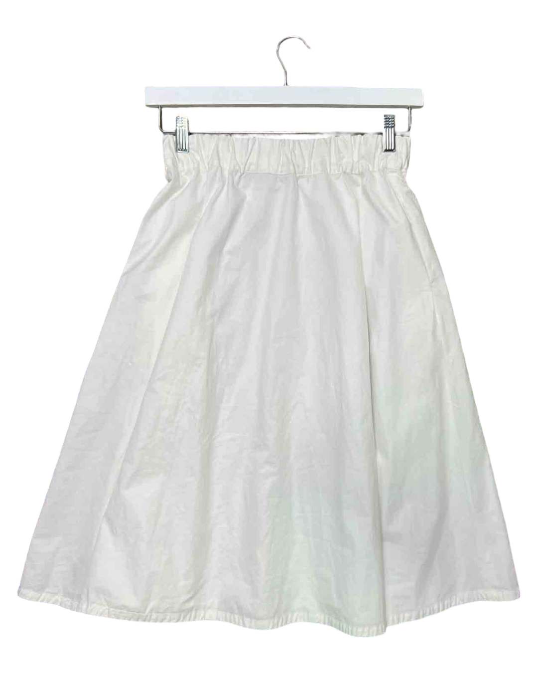Size S | Alpha60 White A-Line Midi Skirt