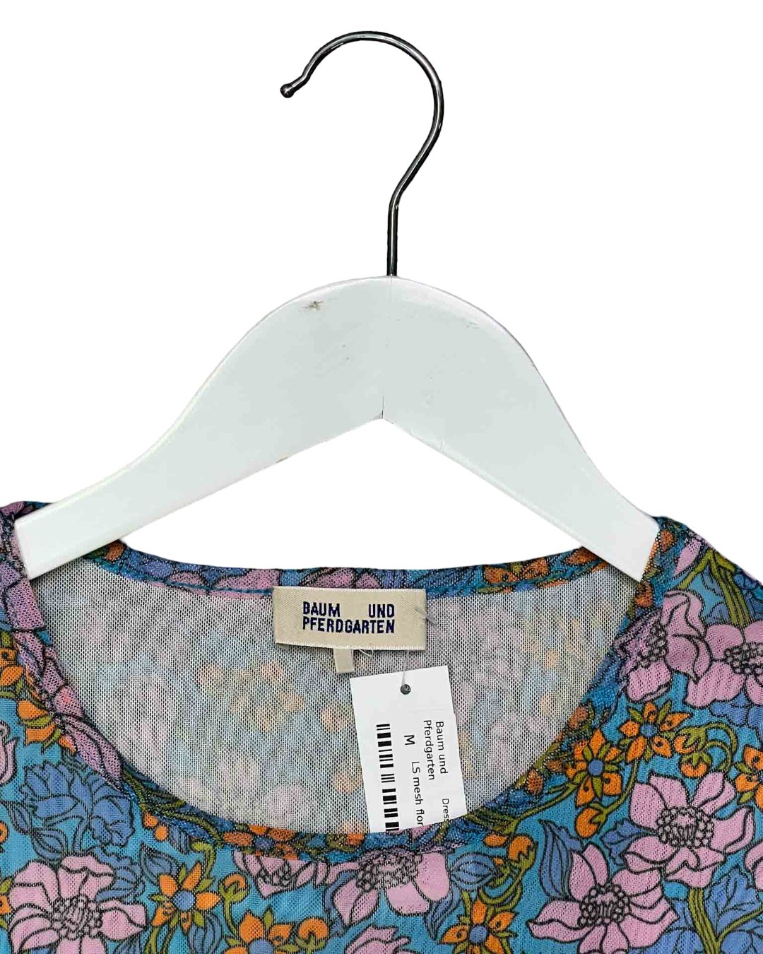 Size M |Baum und Pferdgarten Blue Floral Mesh Junia Dress