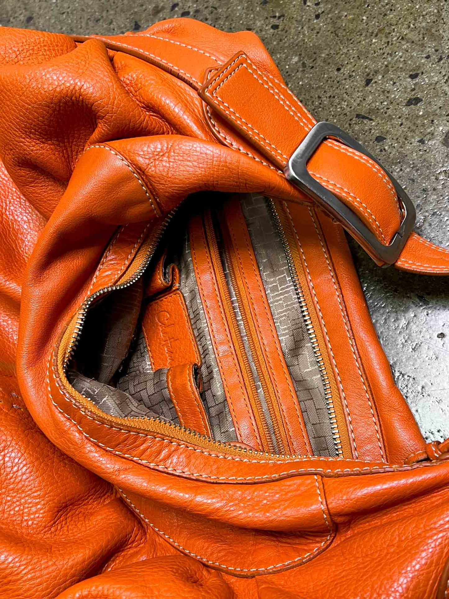 Cole Haan Orange Slouchy Shoulder Bag