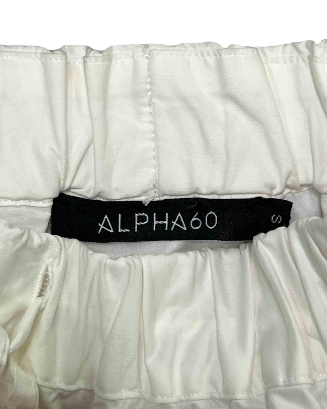 Size S | Alpha60 White A-Line Midi Skirt