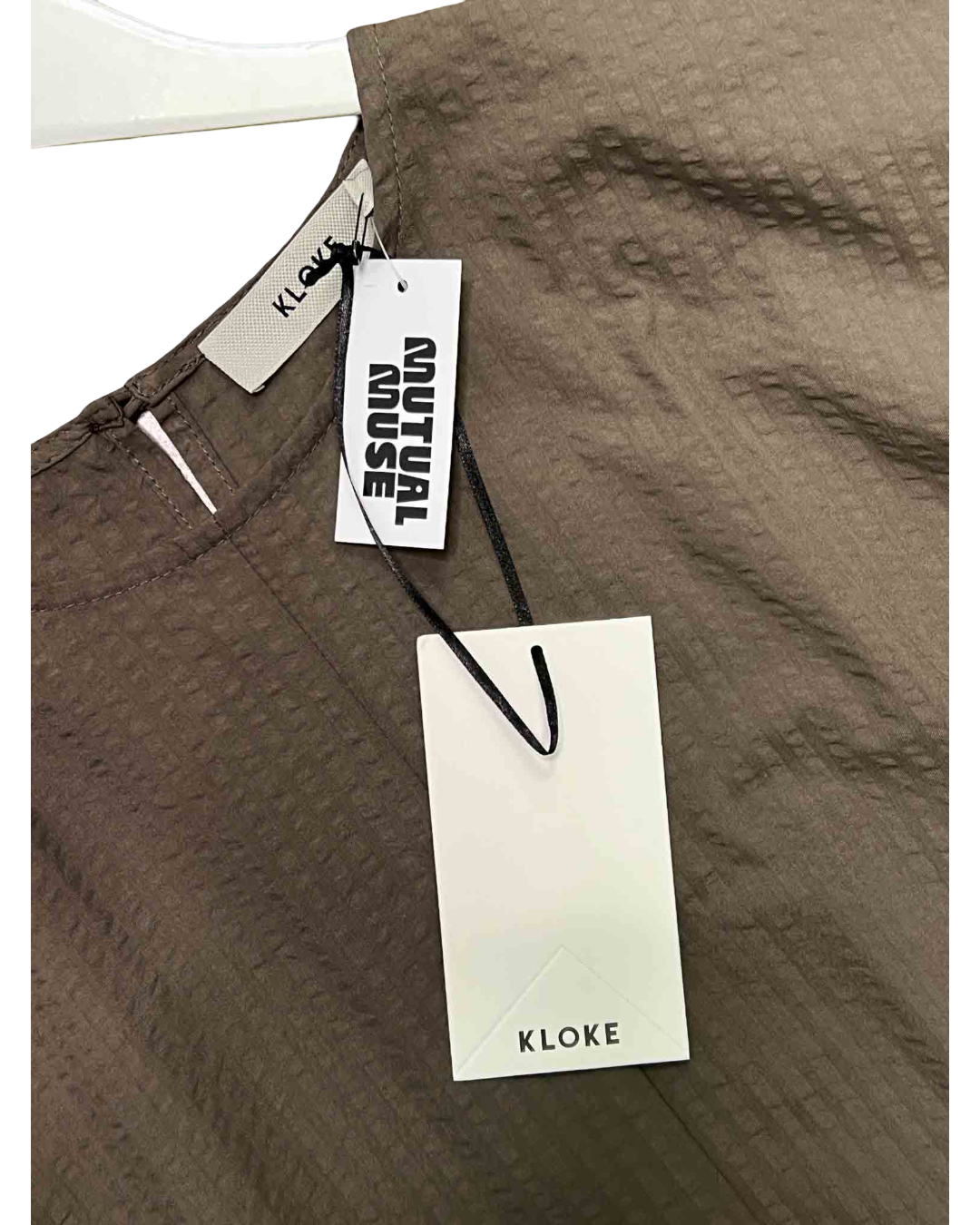 Size L | Kloke Brown Seersucker Dress With Tags
