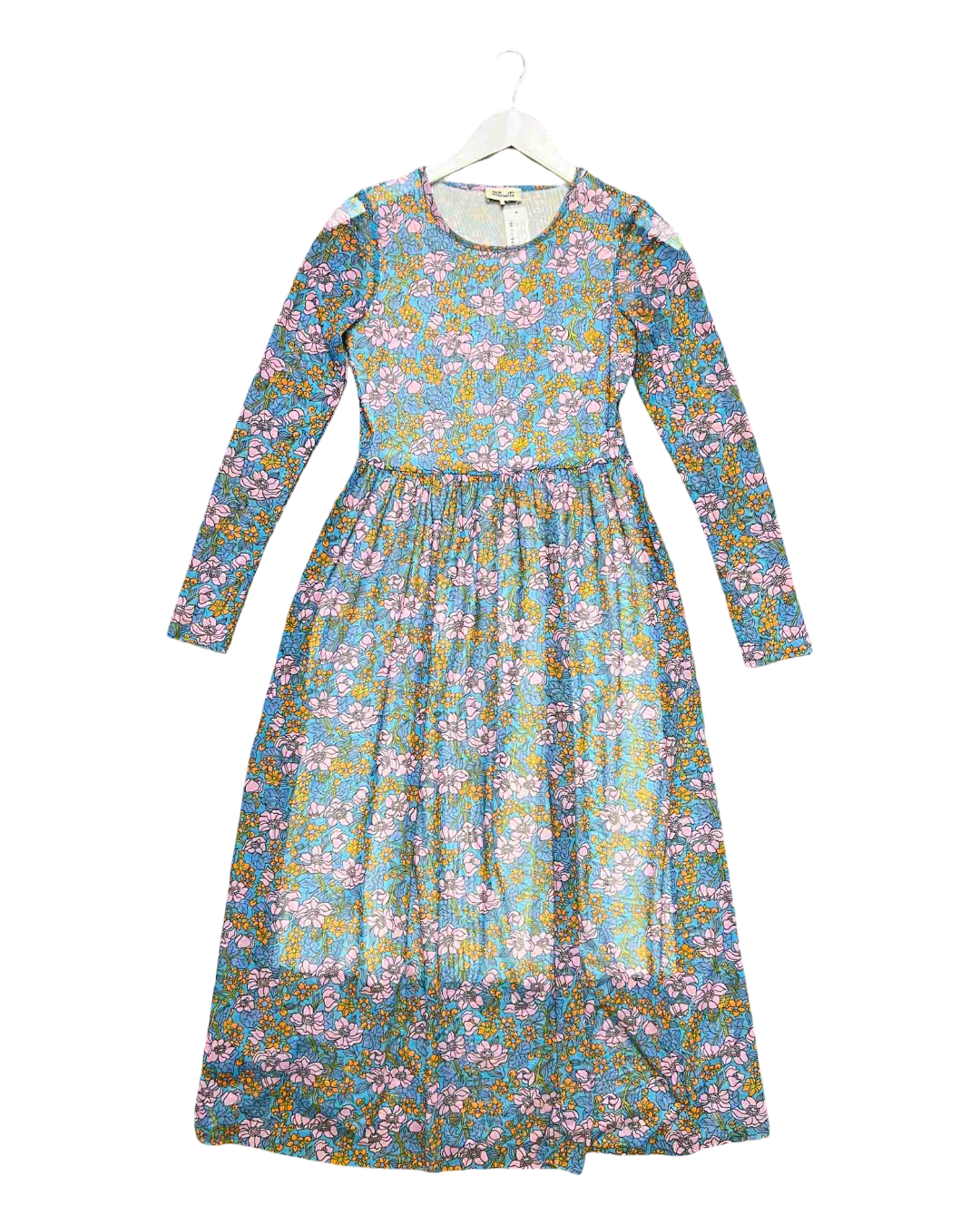 Size M |Baum und Pferdgarten Blue Floral Mesh Junia Dress