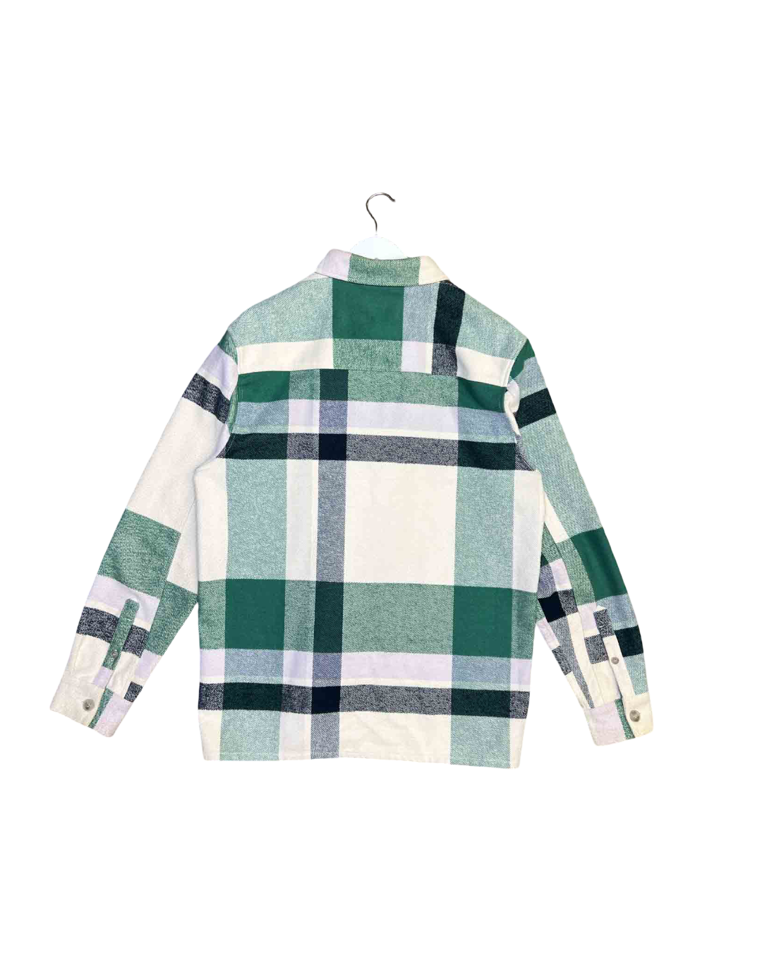 Size M | COS Green Cotton Plaid Shirt