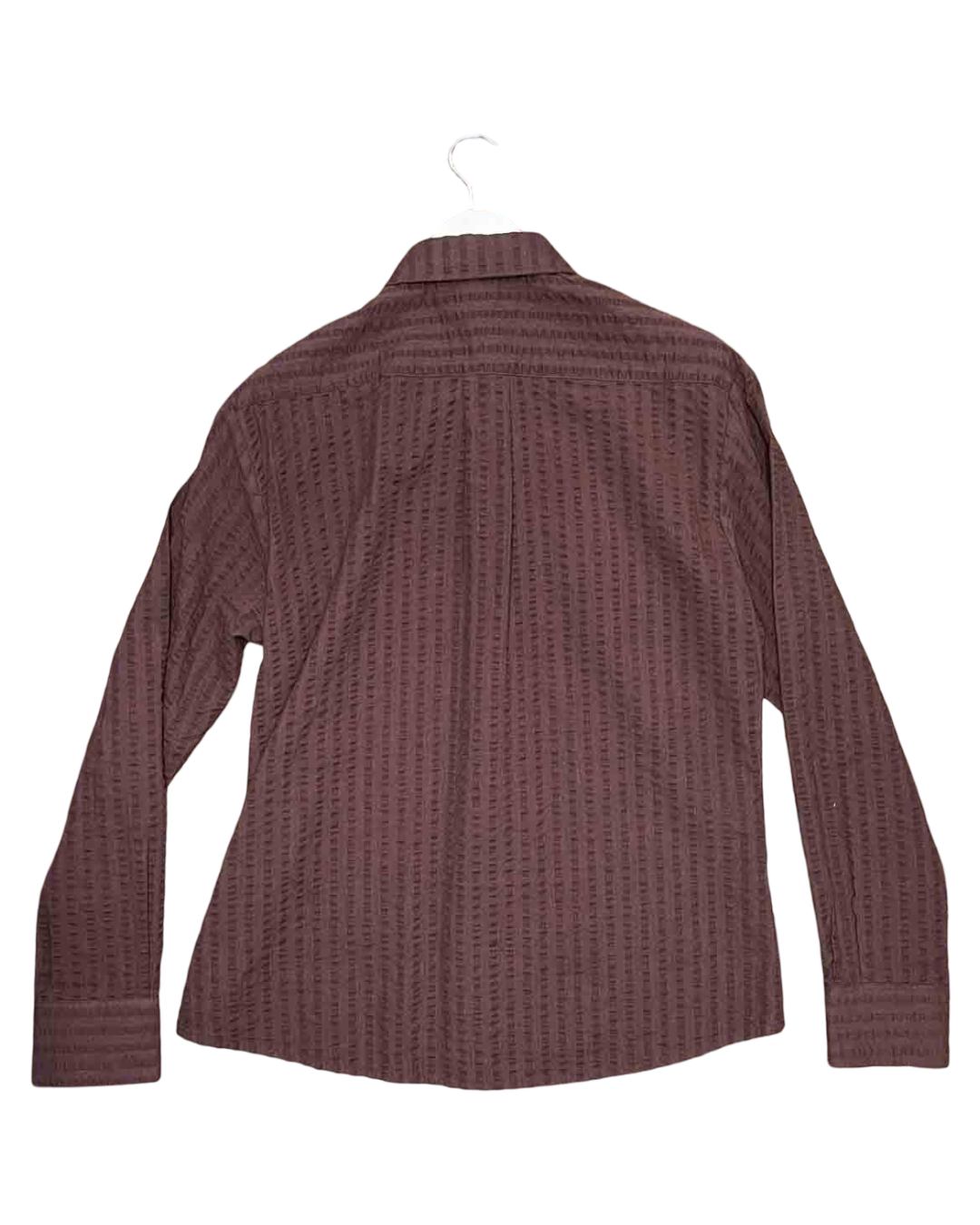 Size L | Sublime Cotton Brown Seersucker Shirt