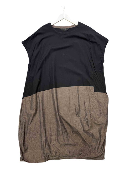 Size L | Moyuru Black/Brown Panelled Dress With Tags