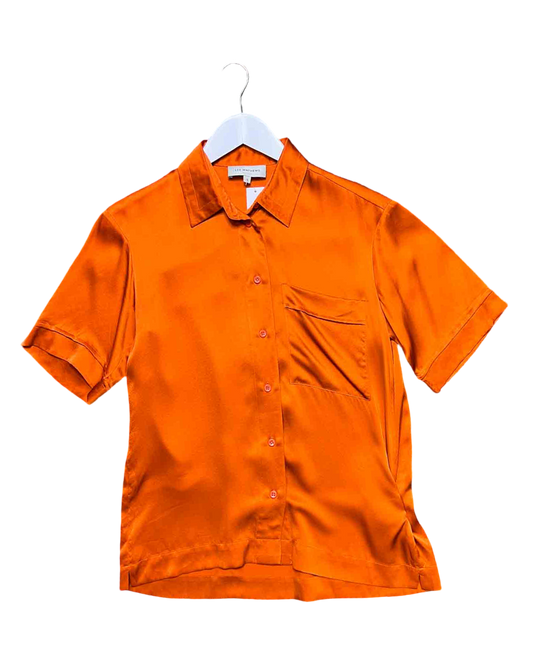Size XS |  Lee Mathews Orange Silk Shirt