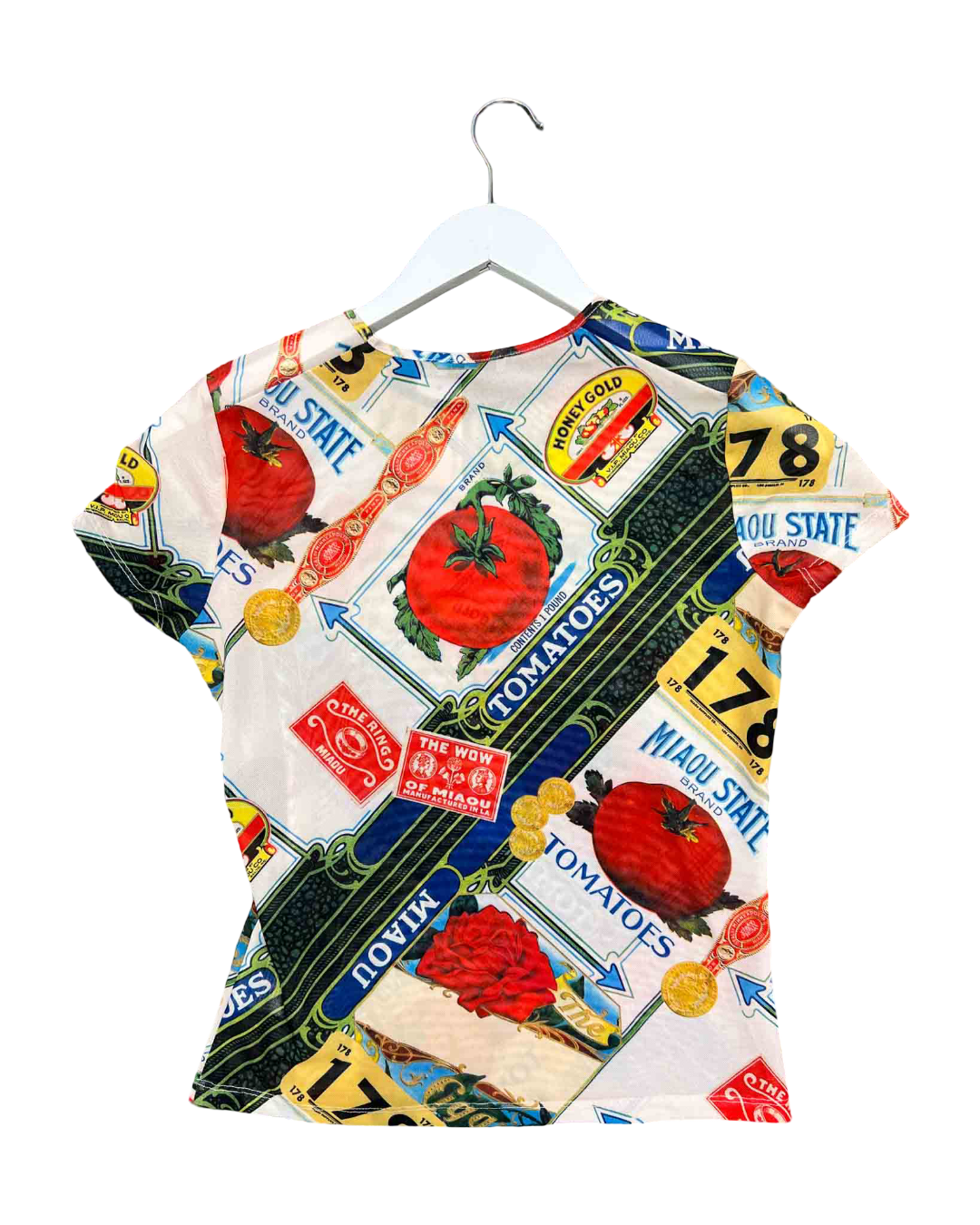Size M | Miaou Printed Mesh Top