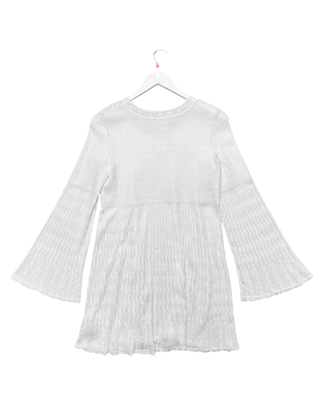 Size L (40) | ALAÏA White Mini Knitted Tent Dress