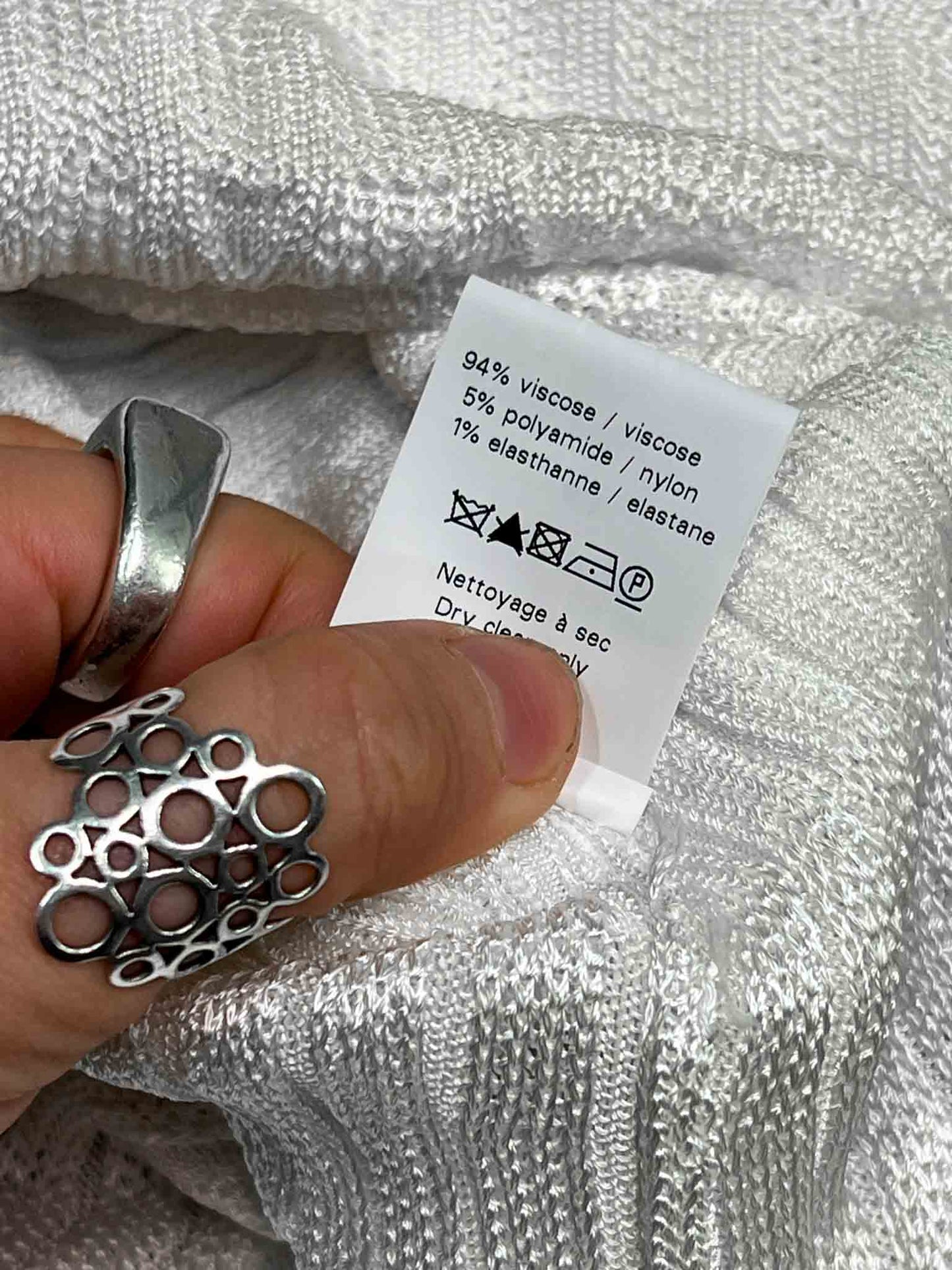 Size L (40) | ALAÏA White Mini Knitted Tent Dress
