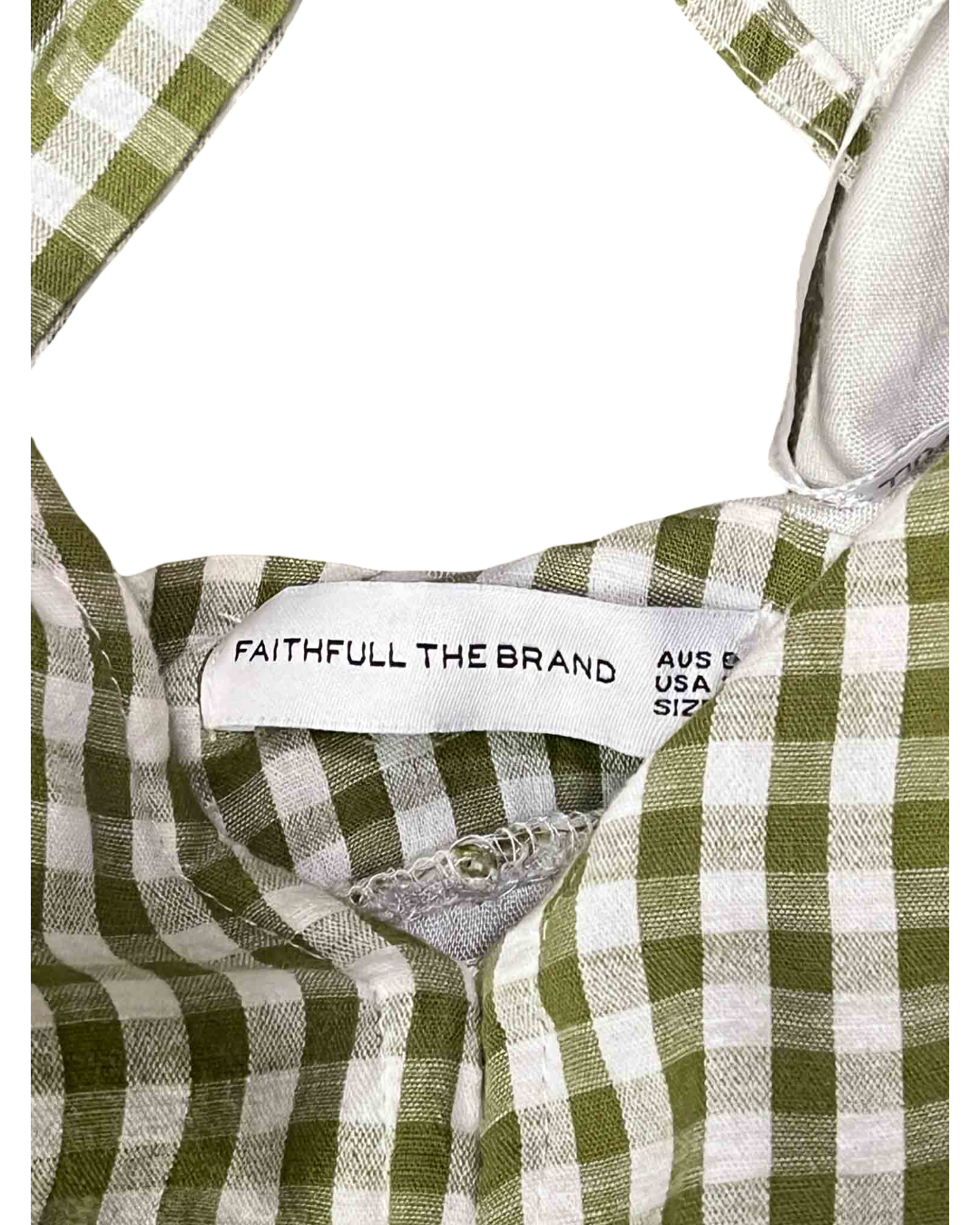 Size XS | Faithful the Brand Gingham Open Back Dress