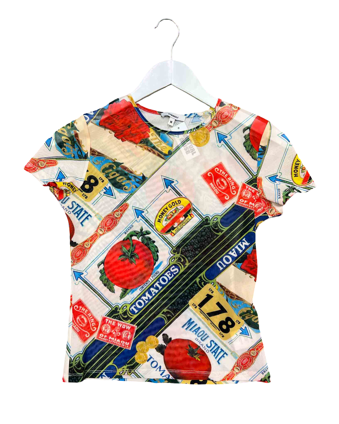 Size M | Miaou Printed Mesh Top