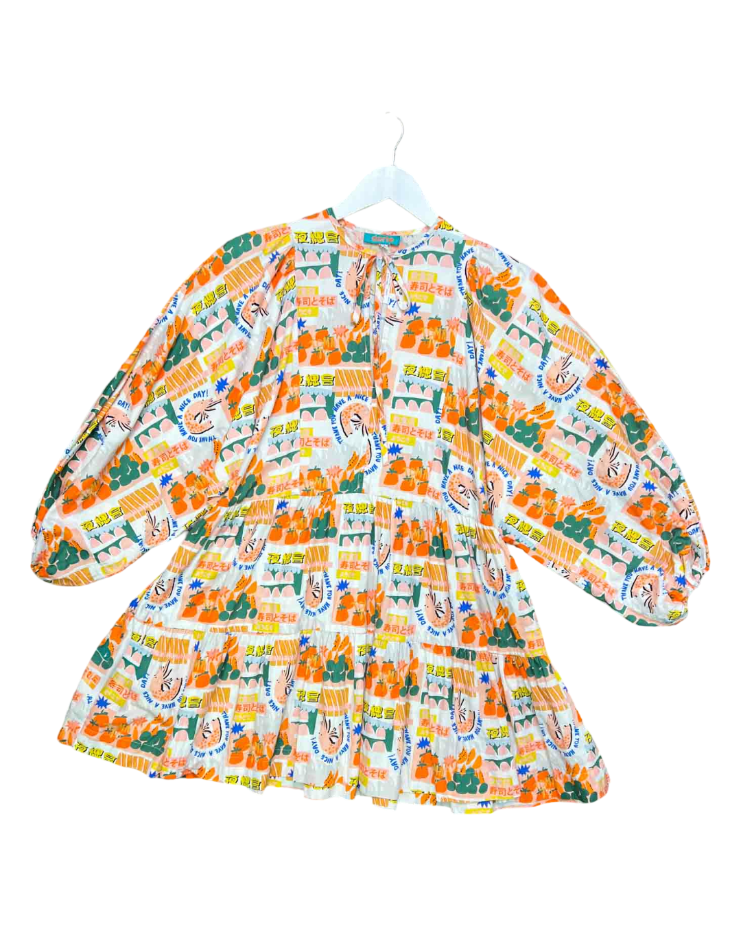 Size M | Dorte Multi Have A Nice Day Babydoll Dress