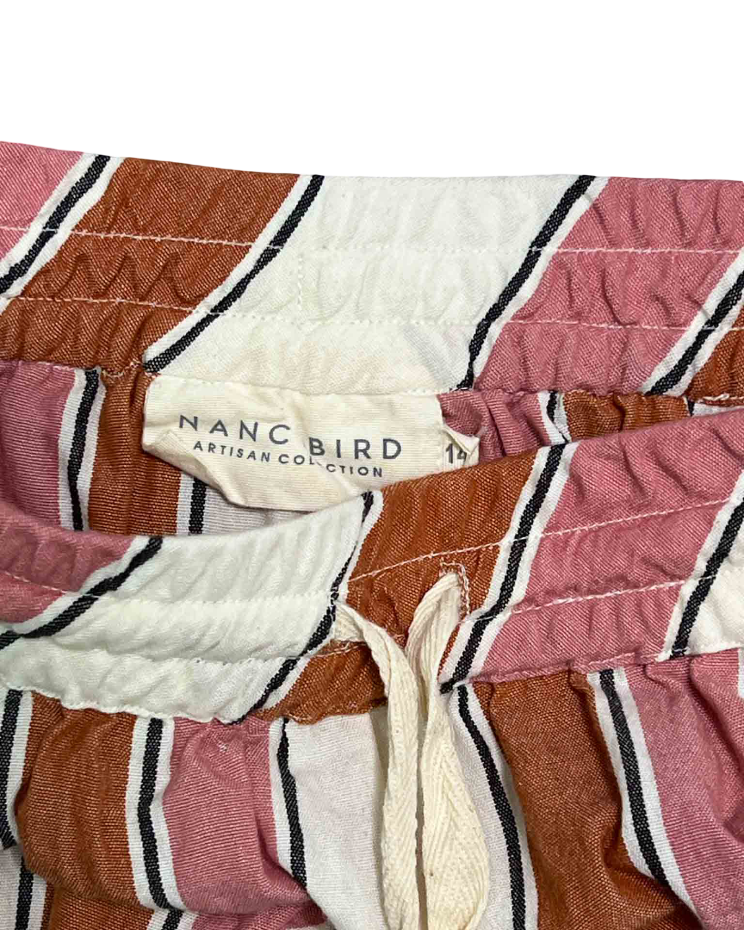 Size 14 | Nancybird Pink and White Striped Skirt