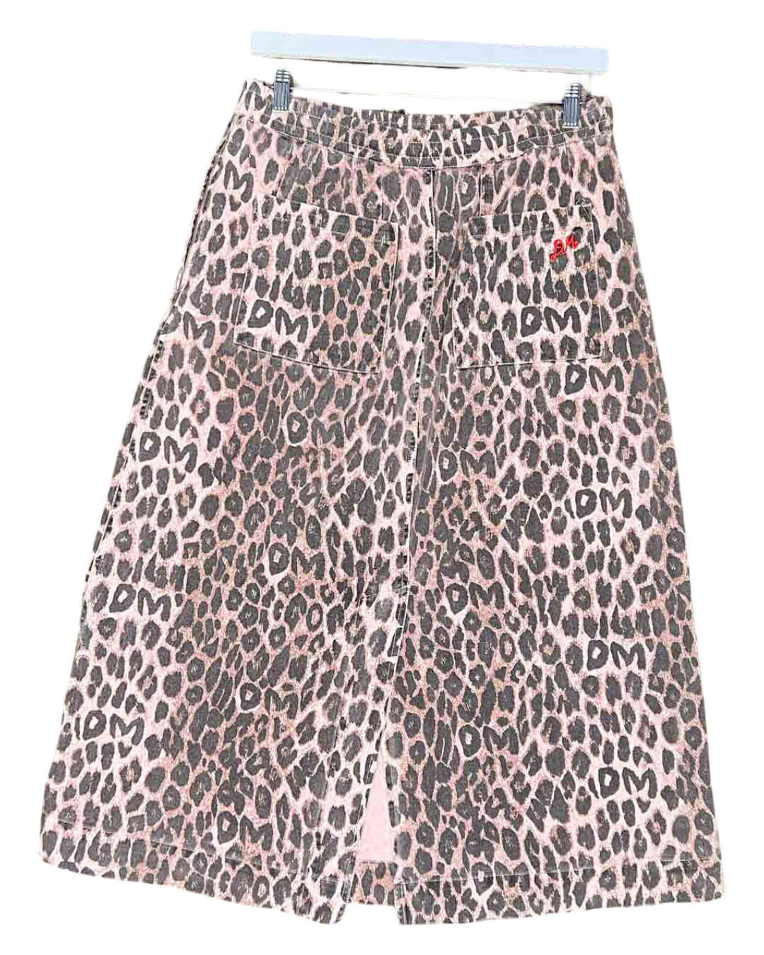 Size 12 | Damson Madder Organic Cotton Leopard Midi Skirt