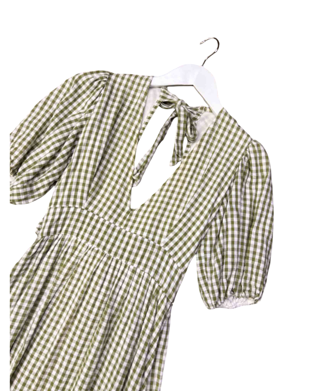 Size XS | Faithful the Brand Gingham Open Back Dress