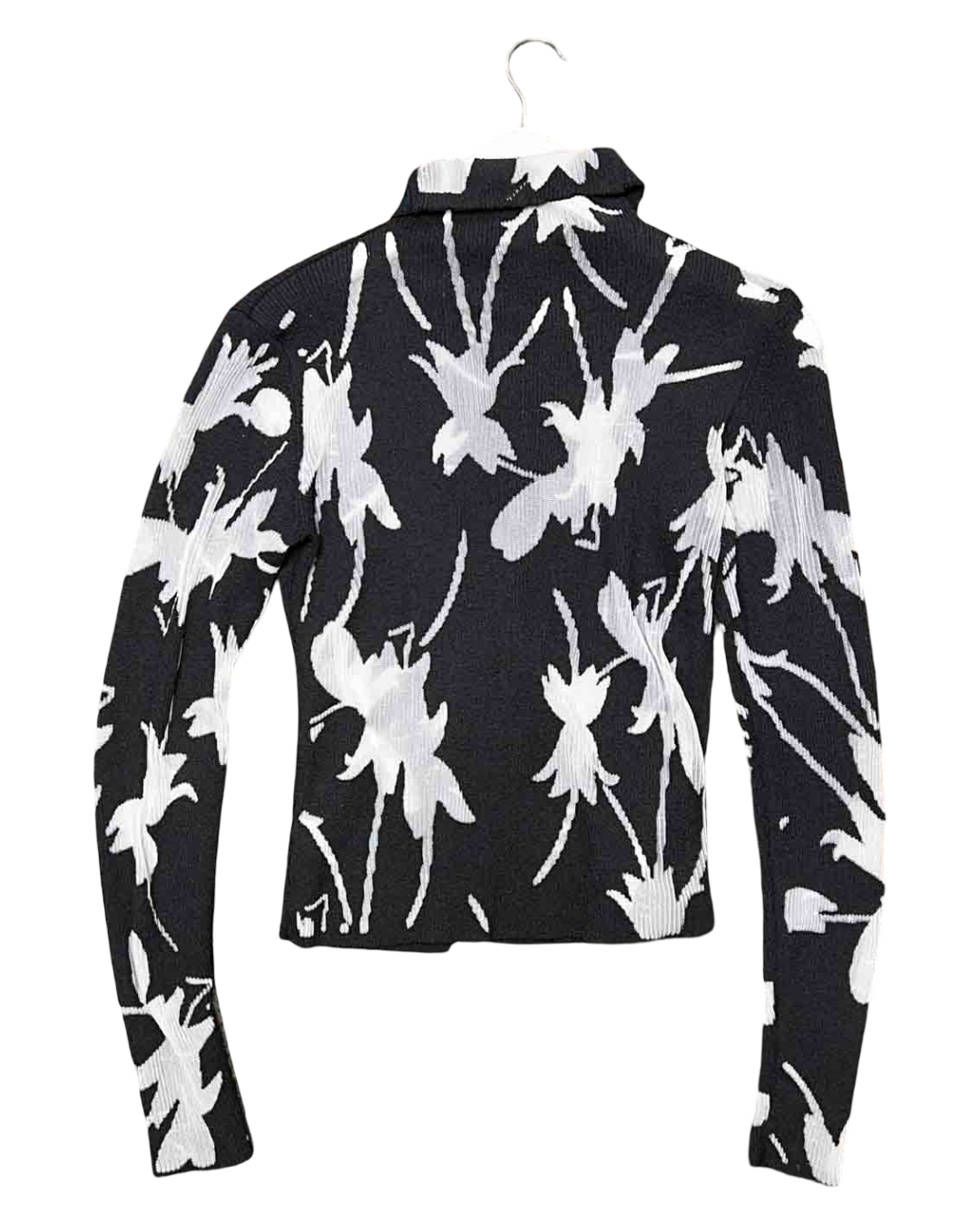 Size M | Alpha60 Dark Grey/White Floral Mesh Shirt
