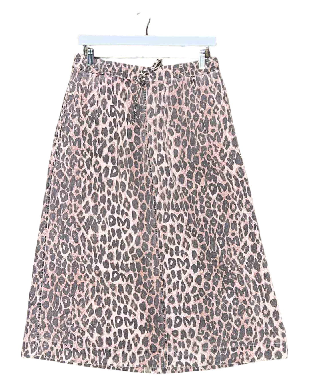 Size 12 | Damson Madder Organic Cotton Leopard Midi Skirt