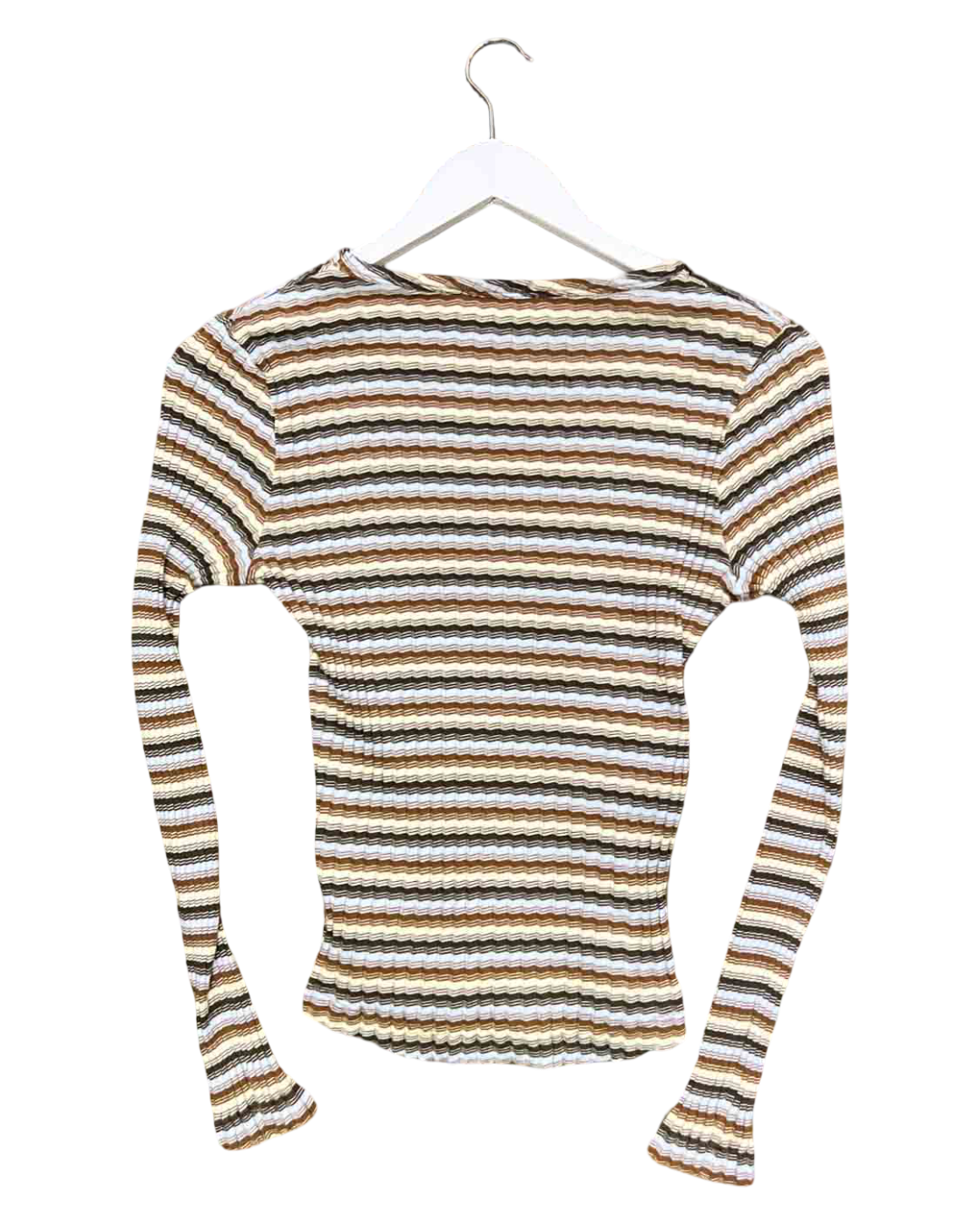Size S | YMC Striped Cotton Long-Sleeve Top