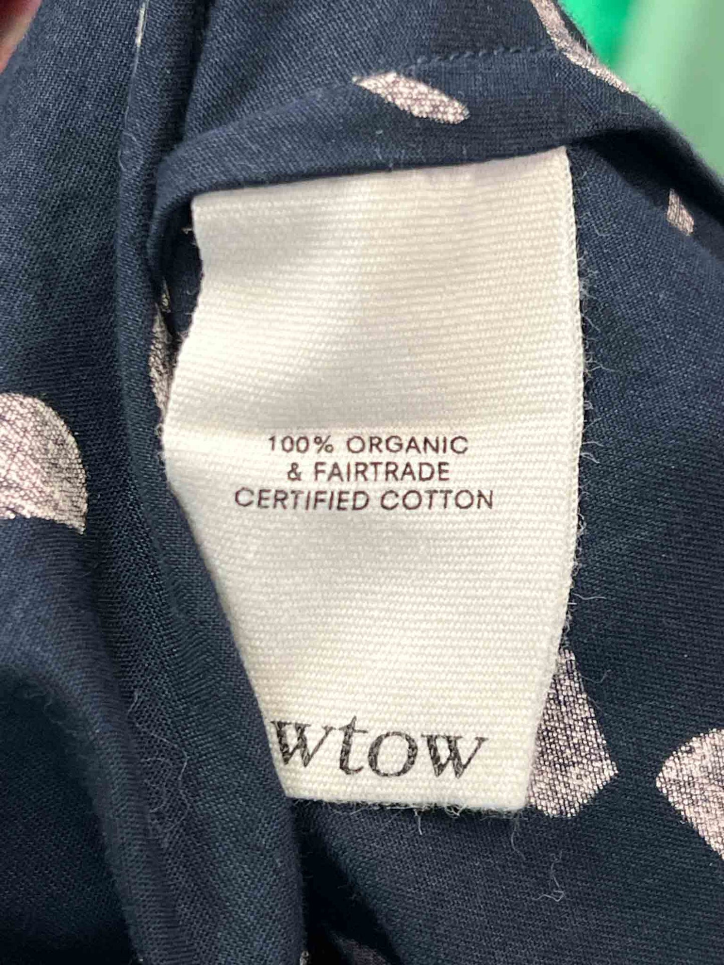 Size S | Kowtow Navy and White Polkadot Umbrella Skirt