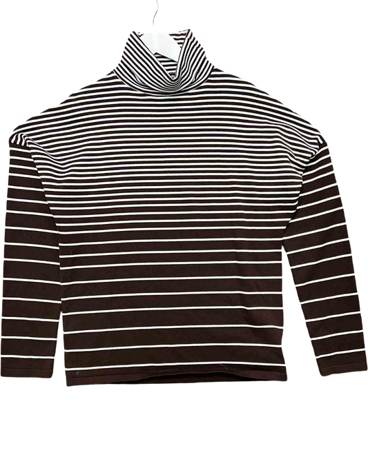Size L | Ramon Gun Silver Striped Turtle-Neck Jumper